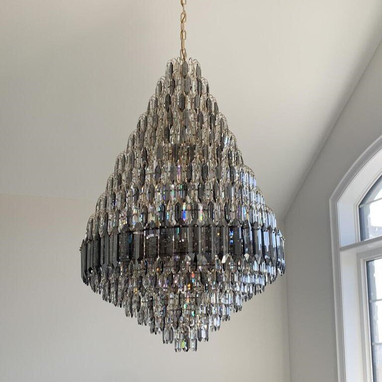Luxury Multi-tiered Honeycomb Crystal Chandelier for High Ceiling-Chandeliers - VChandelier