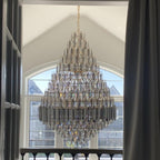 Luxury Multi-tiered Honeycomb Crystal Chandelier for High Ceiling-Chandeliers - VChandelier