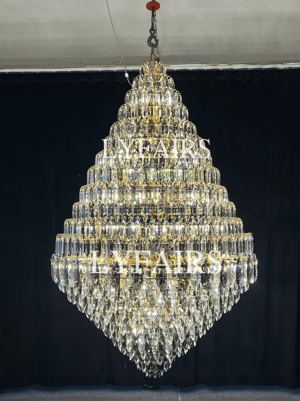 Luxury Multi-tiered Honeycomb Crystal Chandelier for High Ceiling-Chandeliers - VChandelier