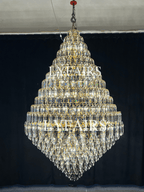 Luxury Multi-tiered Honeycomb Crystal Chandelier for High Ceiling-Chandeliers - VChandelier