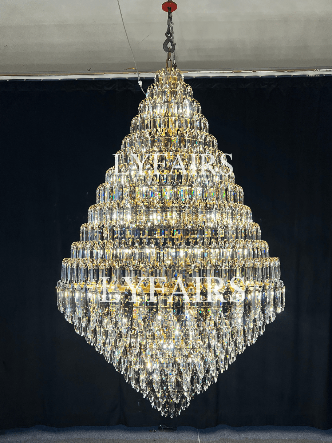 Luxury Multi-tiered Honeycomb Crystal Chandelier for High Ceiling-Chandeliers - VChandelier