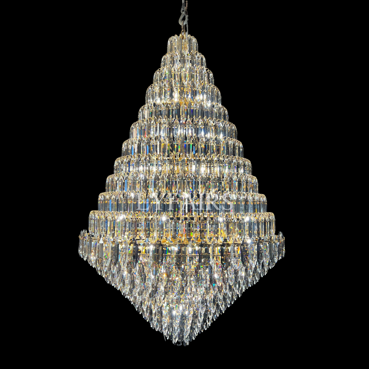 Luxury Multi-tiered Honeycomb Crystal Chandelier for High Ceiling-Chandeliers - VChandelier