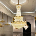 Luxury Palace-Style Tiered Gilded Brass Arm Crystal Chandelier - D64.96"*H90.55" (D165cm*H230cm)Warm Light - VChandelier