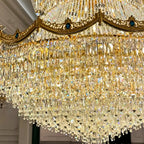Luxury Palace-Style Tiered Gilded Brass Arm Crystal Chandelier - D64.96"*H90.55" (D165cm*H230cm)Warm Light - VChandelier