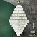 Luxury Sculpted Pyramid-Tier Alabaster Chandelier for High Ceiling - D48.03"*H44.09"(D122cm*H112cm)/85kgWarm Light 3000K - VChandelier