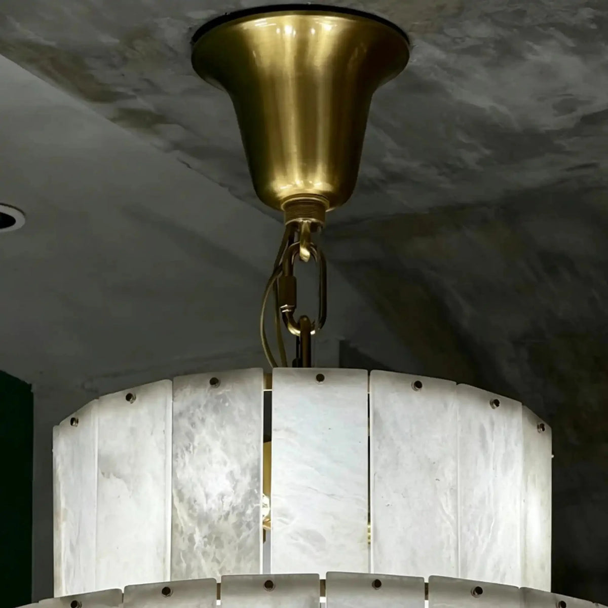 Luxury Sculpted Pyramid-Tier Alabaster Chandelier for High Ceiling - D48.03"*H44.09"(D122cm*H112cm)/85kgWarm Light 3000K - VChandelier