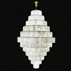 Luxury Sculpted Pyramid-Tier Alabaster Chandelier for High Ceiling - D48.03"*H44.09"(D122cm*H112cm)/85kgWarm Light 3000K - VChandelier