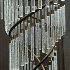 Luxury Spiral Bubble Crystal Chandelier for High Ceiling - CustomWarm Light - VChandelier