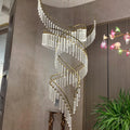 Luxury Spiral Bubble Crystal Stick Chandelier for Staircase/Foyer/High-ceiling - D47.2"*H114.17"(D120cm*H290cm)/62.6kgWithout BaseWarm Light - VChandelier