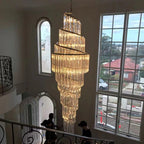 Luxury Spiral Crystal Chandelier for High - ceiling/Foyer/Staircase - D21.6"*H86.6"/60.4kgWarm Light - VChandelier