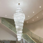 Luxury Spiral Crystal Chandelier for High - ceiling/Foyer/Staircase - D31.5"*H126"/110kgWhite Light - VChandelier