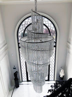 Luxury Spiral Crystal Chandelier for High - ceiling/Foyer/Staircase - D21.6"*H86.6"/60.4kgWhite Light - VChandelier