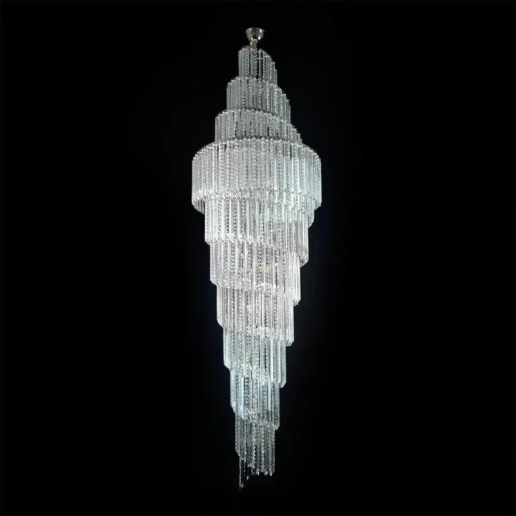 Luxury Spiral Crystal Chandelier for High - ceiling/Foyer/Staircase - D31.5"*H126"/110kgWhite Light - VChandelier