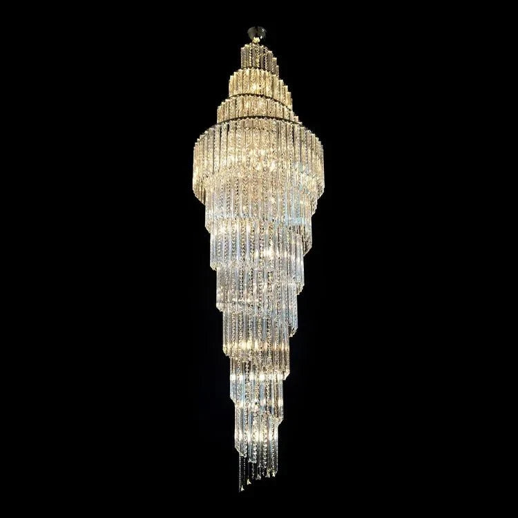 Luxury Spiral Crystal Chandelier for High - ceiling/Foyer/Staircase - D31.5"*H126"/110kgWarm Light - VChandelier