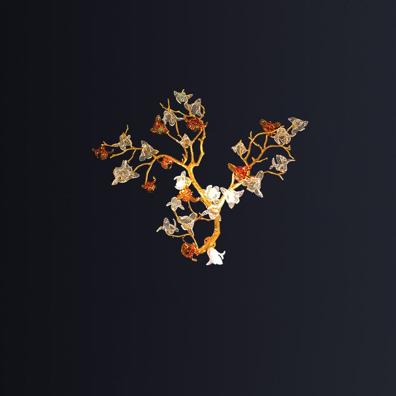 Luxury Villa Elegant Villa Blossom and Branch Chandelier, - VChandelier-Sconce 19.69" W x 21.65" H - VChandelier