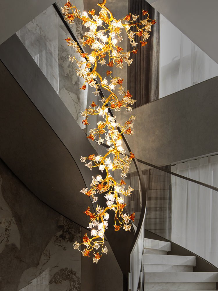 Luxury Villa Elegant Villa Blossom and Branch Chandelier, - VChandelier-31.5" W x 81.61" H - VChandelier