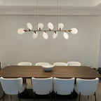 Lyla Linear Chandelier 62"74" in brass - dining room lighting