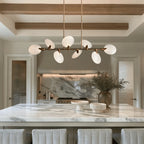 Lyla Linear Chandelier 62"74" in brass - modern dining room lighting
