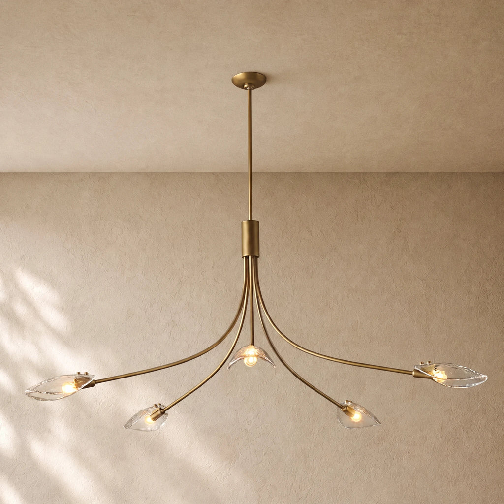 Shells Clear Glass Round Chandelier