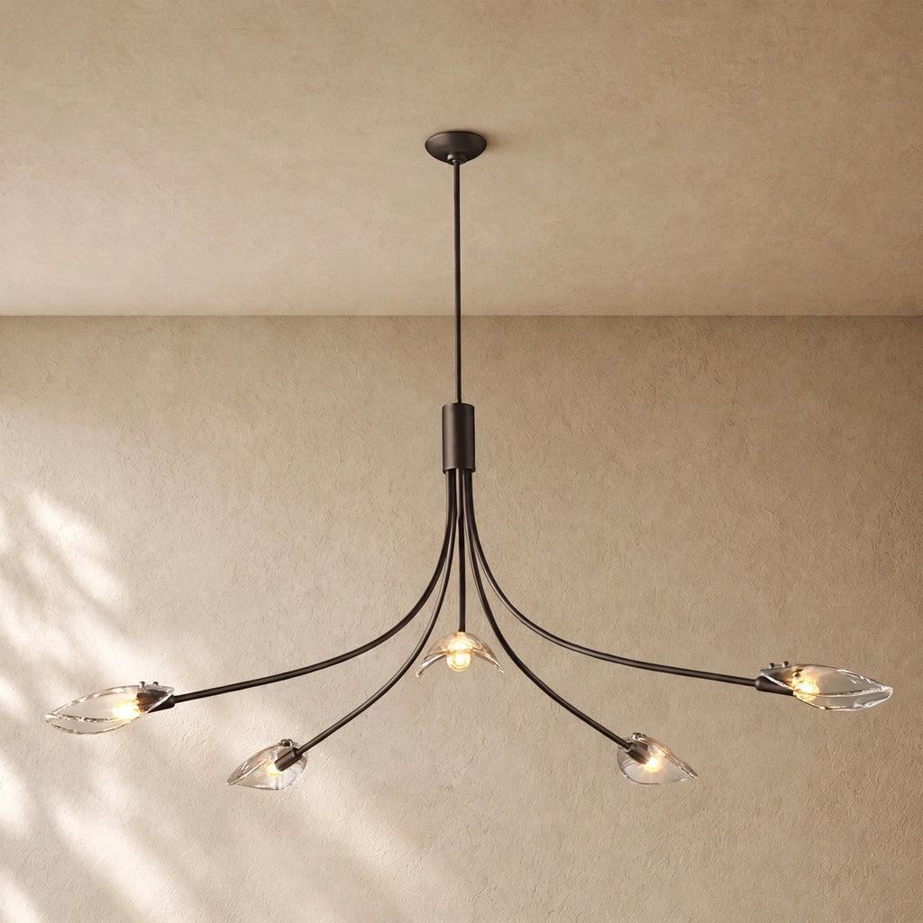 Shells Clear Glass Round Chandelier