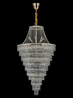 Magnificent Extra Large Foyer Hall Chandelier Tiered Crystal Ceiling Lighting Fixture For Living Room Decor - 5 Layers/ D15.8"*D31.5"/ 12 Lights - VChandelier