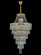 Magnificent Extra Large Foyer Hall Chandelier Tiered Crystal Ceiling Lighting Fixture For Living Room Decor - 5 Layers/ D15.8"*D31.5"/ 12 Lights - VChandelier