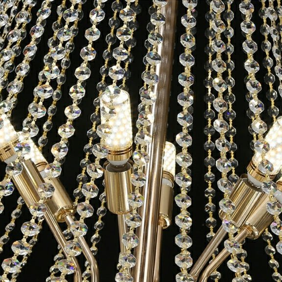 Magnificent Extra Large Foyer Hall Chandelier Tiered Crystal Ceiling Lighting Fixture For Living Room Decor - 5 Layers/ D15.8"*D31.5"/ 12 Lights - VChandelier