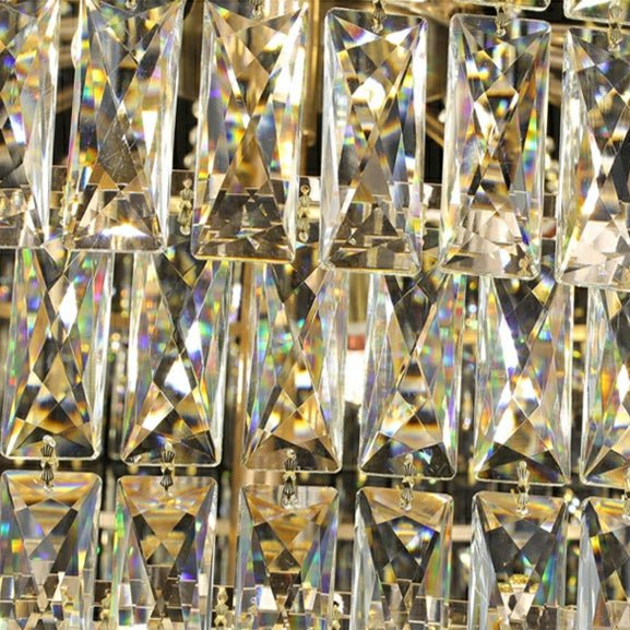 Magnificent Extra Large Foyer Hall Chandelier Tiered Crystal Ceiling Lighting Fixture For Living Room Decor - 5 Layers/ D15.8"*D31.5"/ 12 Lights - VChandelier