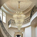 Magnificent Extra Large Foyer Hall Chandelier Tiered Crystal Ceiling Lighting Fixture For Living Room Decor - 5 Layers/ D15.8"*D31.5"/ 12 Lights - VChandelier