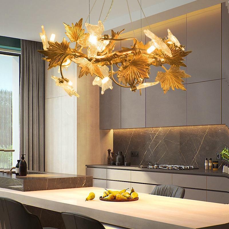 Maple Leaf Branch Chandelier - D60cm（D23½"） - VChandelier