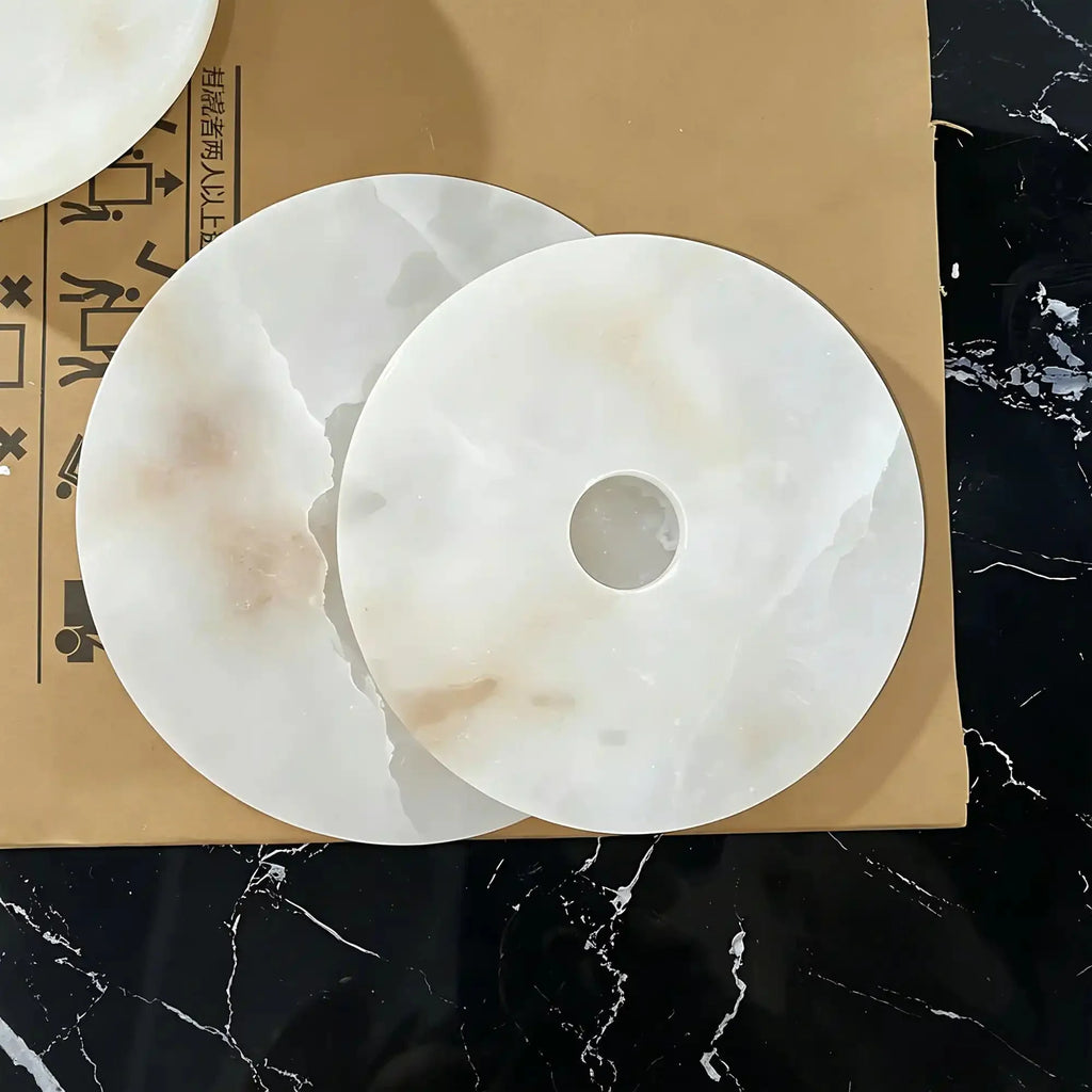Median Alabaster Flush mount - 2 Surface - Bronze - VChandelier