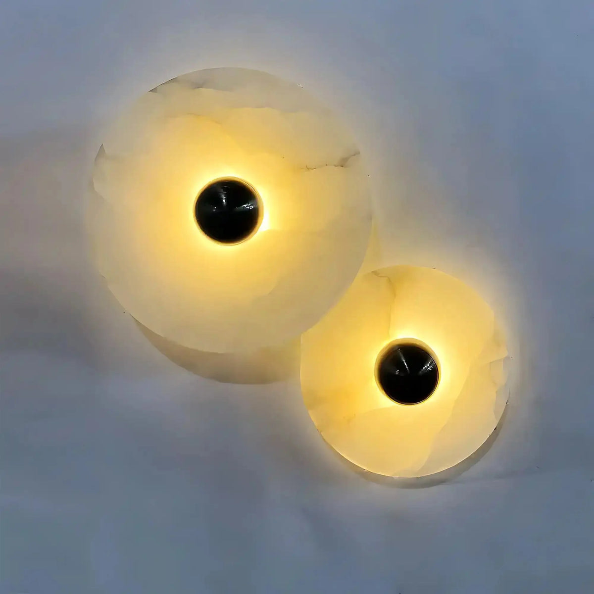 Median Alabaster Flush mount - 2 Surface - Bronze - VChandelier