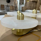 Median Alabaster Flush mount - 2 Surface - Bronze - VChandelier
