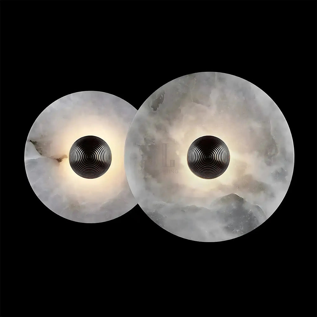 Median Alabaster Flush mount - 2 Surface - Bronze - VChandelier