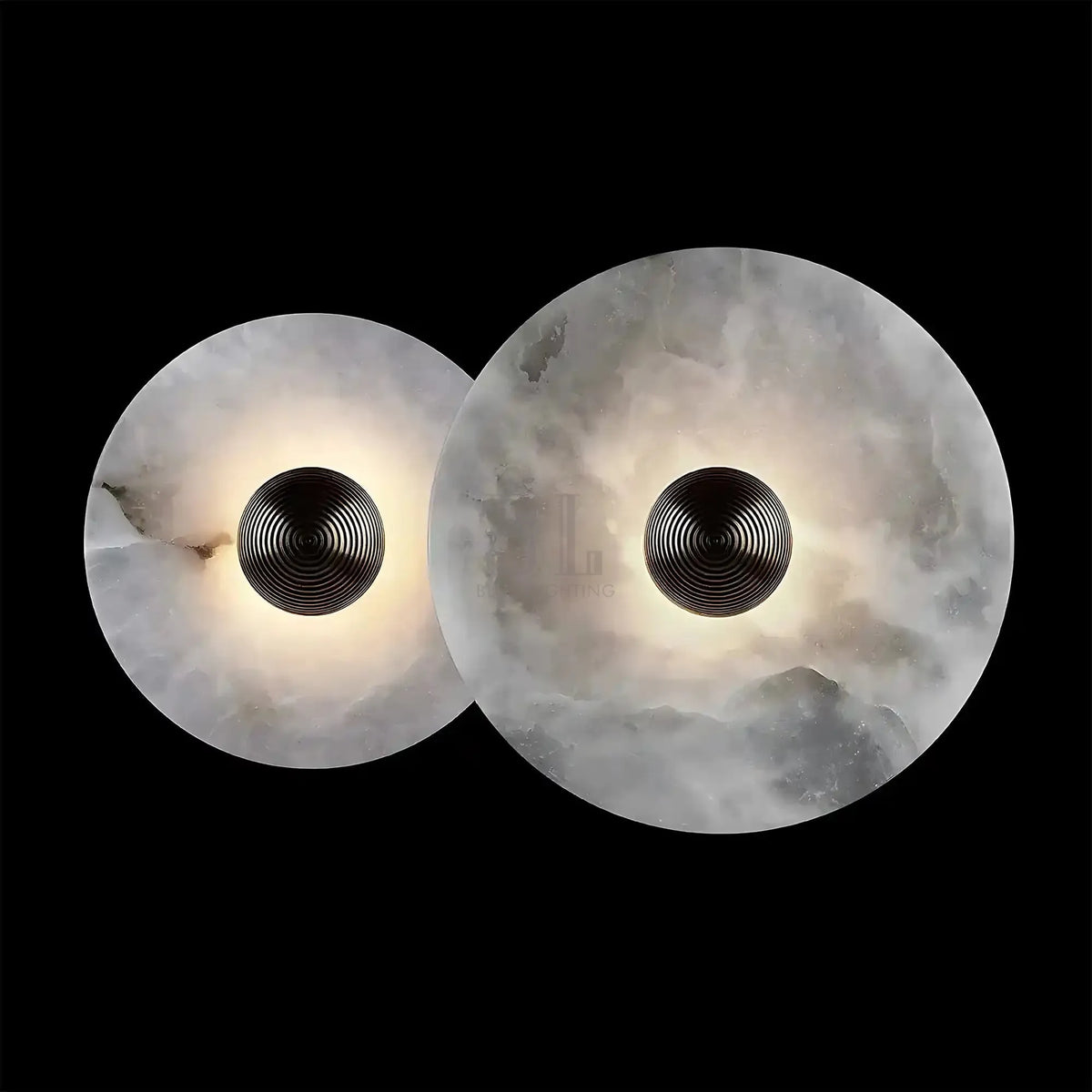 Median Alabaster Flush mount - 2 Surface - Bronze - VChandelier