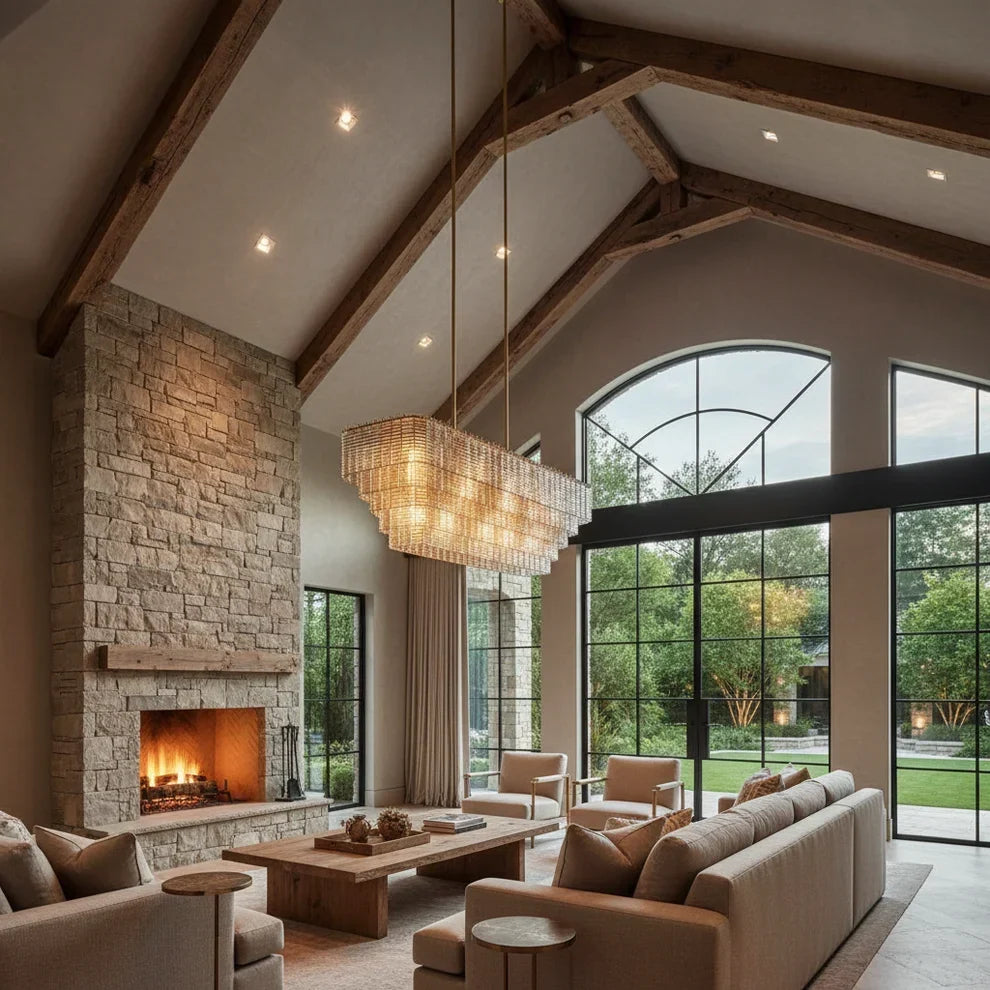 Sirena Glass Rectangular Chandelier