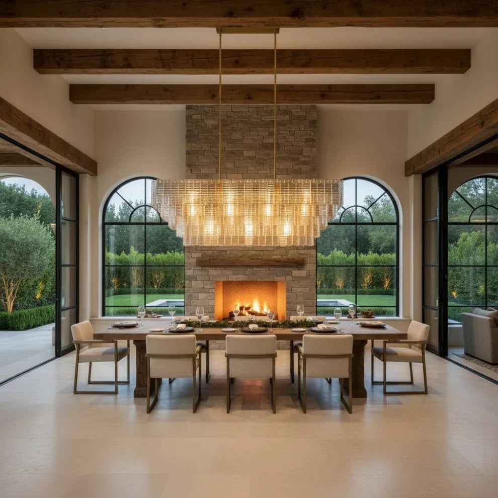 Sirena Glass Rectangular Chandelier