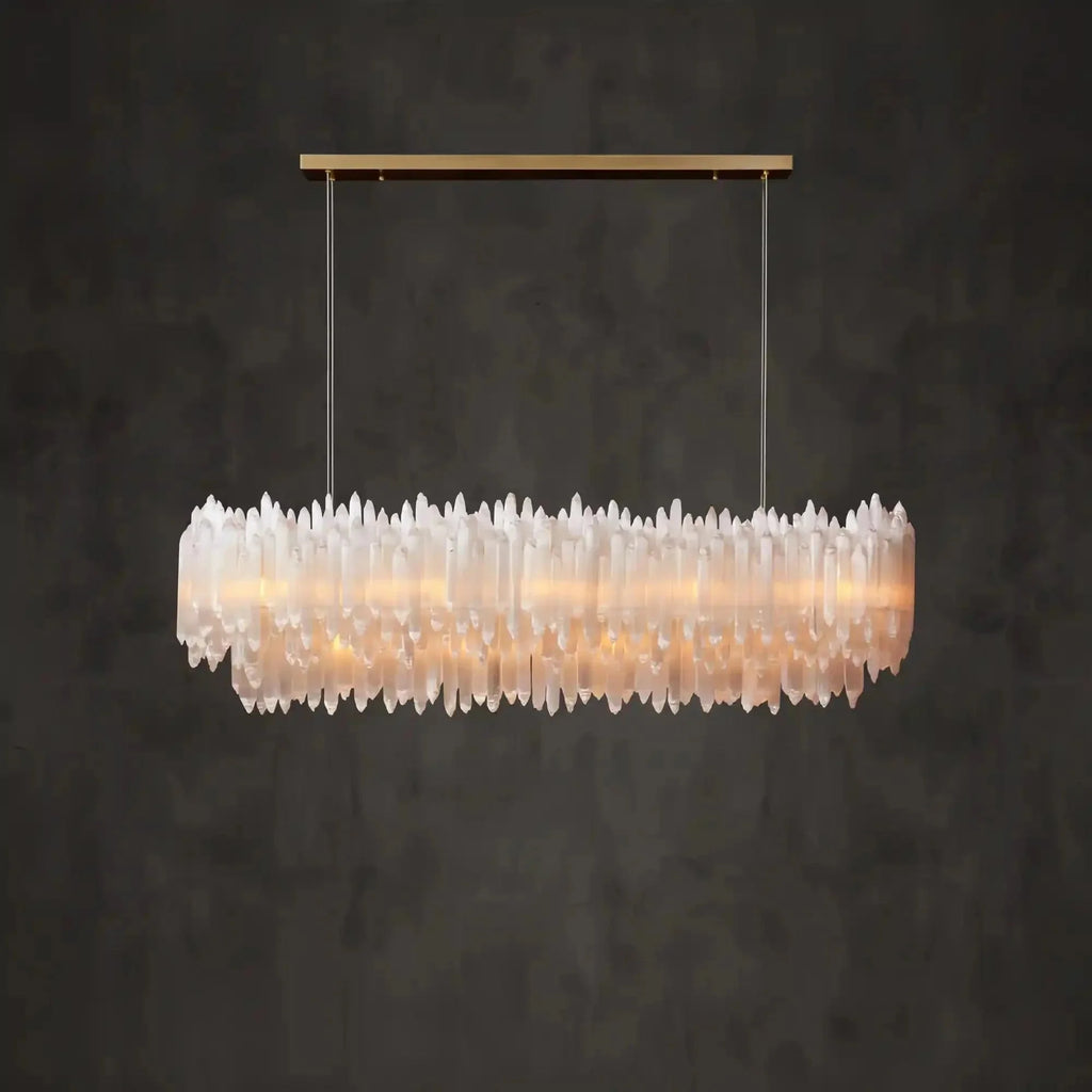Selenite Layer Rectangular Chandelier - Medium - VChandelier