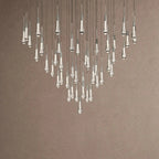 Soltaire Round Chandelier 17" 24" 36" 48" 58" | Modern Pendant Light Raindrop Chandelier - 47-Light 58"NickelVChandelier