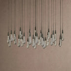 Soltaire Round Chandelier 17" 24" 36" 48" 58" | Modern Pendant Light Raindrop Chandelier - 39-Light 48"BlackVChandelier