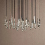 Soltaire Round Chandelier 17" 24" 36" 48" 58" | Modern Pendant Light Raindrop Chandelier - 39-Light 48"BlackVChandelier