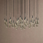 Soltaire Round Chandelier 17" 24" 36" 48" 58" | Modern Pendant Light Raindrop Chandelier - 39-Light 48"NickelVChandelier