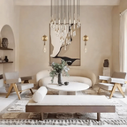 Soltaire Round Chandelier 17" 24" 36" 58" | Modern Pendant Light Raindrop Chandelier - brass finish, modern home lighting