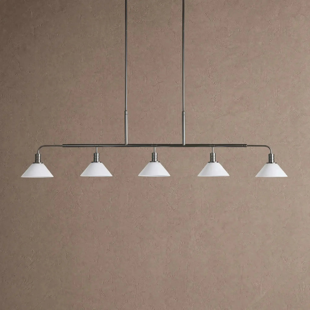 Theron Glass Linear Chandelier - 60"MilkBrassVChandelier