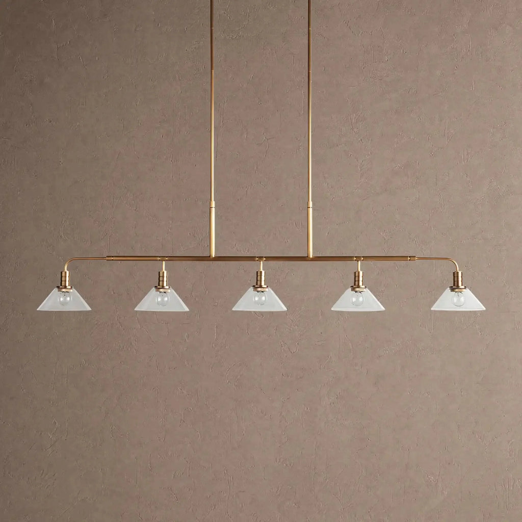 Theron Glass Linear Chandelier - 60"ClearBrassVChandelier