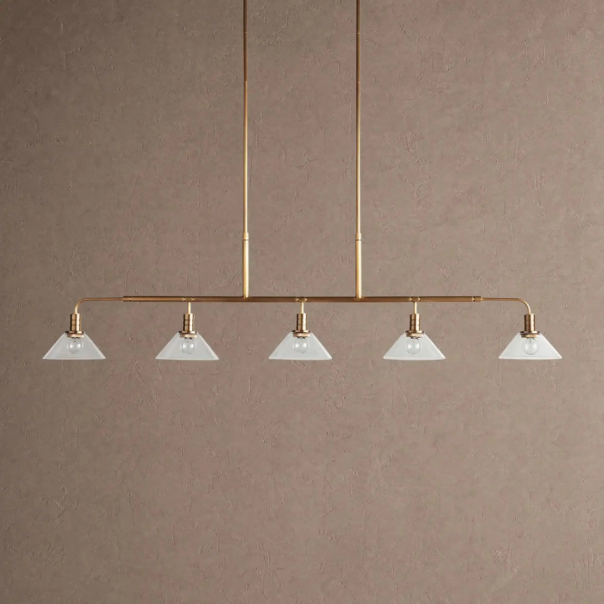 Theron Glass Linear Chandelier - 60"ClearBrassVChandelier