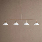 Theron Glass Linear Chandelier - 50"MilkBrassVChandelier