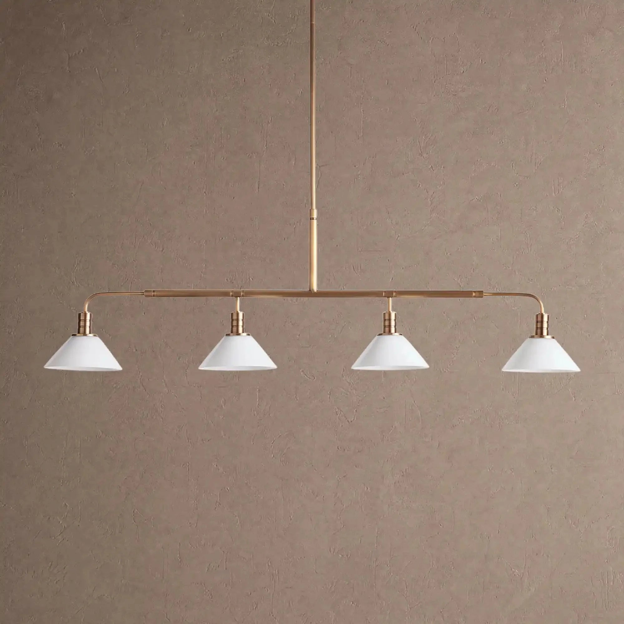 Theron Glass Linear Chandelier - 50"MilkBrassVChandelier