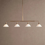 Theron Glass Linear Chandelier - 50"MilkBrassVChandelier