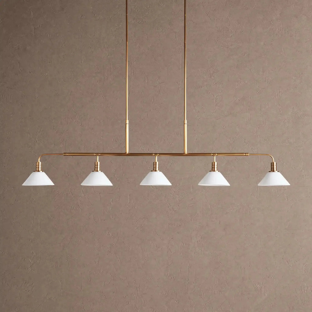 Theron Glass Linear Chandelier - 60"MilkBrassVChandelier